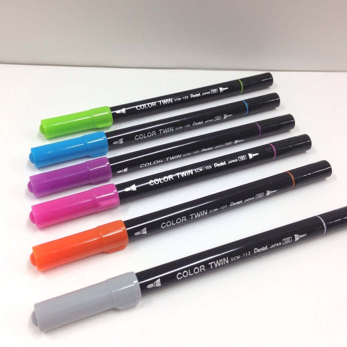 Pentel 24-Color Set Water-Based Twin Pen - Ideal for Art and Design-Kiichin - The #1 Place for Japanese Goods in Your Hand!