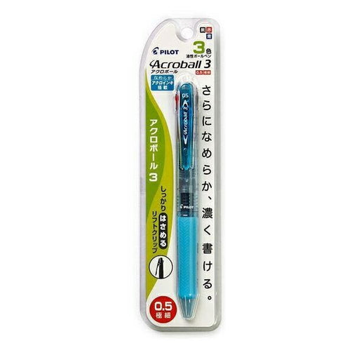 Pilot Acroball 3 0.5mm Clear Soft Blue 3-Color Ballpoint Pen-Kiichin - The #1 Place for Japanese Goods in Your Hand!