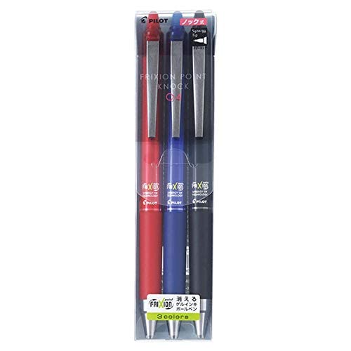 Pilot Frixion Point Knock 0.4 Ballpoint Pen 3 Colors Disappears When Rubbed-Kiichin - The #1 Place for Japanese Goods in Your Hand!