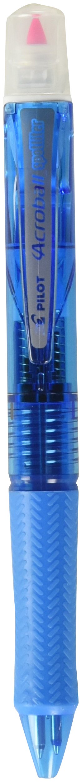 Pilot 3-Color Acroball Pen with Spotlighter Soft Blue Body Black/Red/Blue Ink-Kiichin - The #1 Place for Japanese Goods in Your Hand!