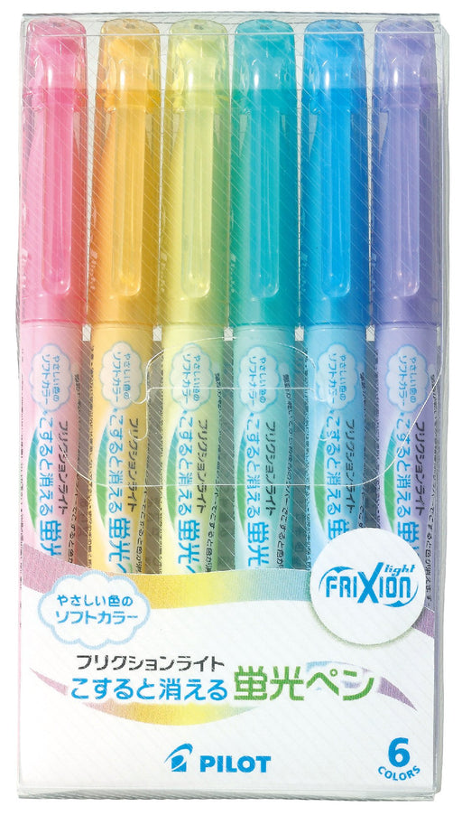 Pilot Frixion Light Soft Color 6-Pack Erasable Highlighters-Kiichin - The #1 Place for Japanese Goods in Your Hand!