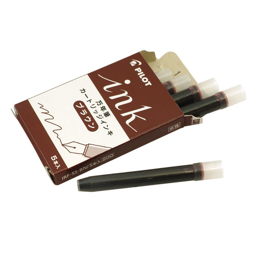 Pilot Brown Fountain Pen Ink Cartridge Pack of 5 - Irf-5S-Bn-Kiichin - The #1 Place for Japanese Goods in Your Hand!