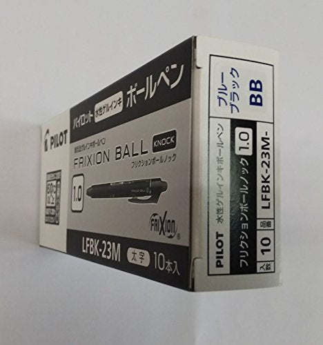 Pilot Set of 10 Friction Ball Knock Bold 1.0mm Blue Black Pens LFBK-23M-BB-Kiichin - The #1 Place for Japanese Goods in Your Hand!