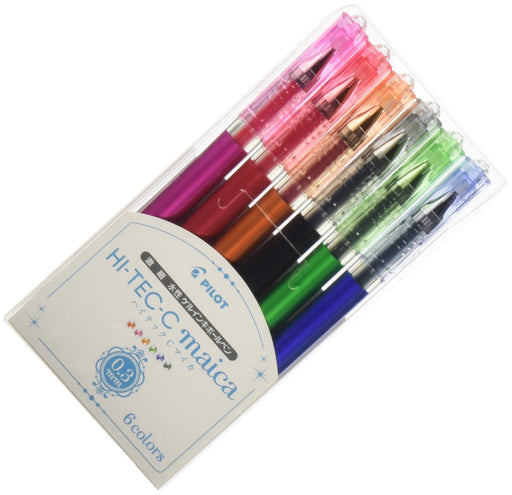 Pilot Hi-Tec-C Maica Extra-Fine 0.3mm Ballpoint Pen 6-Color Set LHM-90C3-6C-Kiichin - The #1 Place for Japanese Goods in Your Hand!