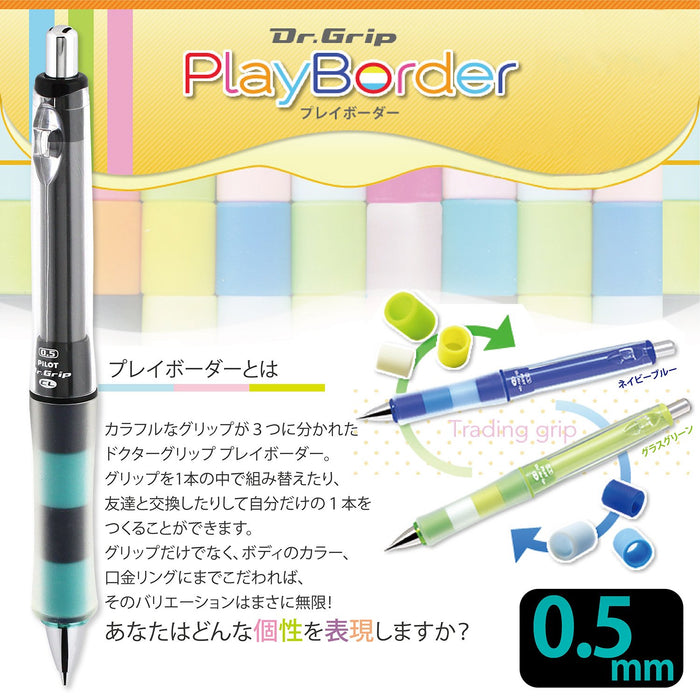 Pilot Doctor Grip Play Border 0.5 Black Mint Green Mechanical Pencil Hdgcl-50R-Pbmg-Kiichin - The #1 Place for Japanese Goods in Your Hand!