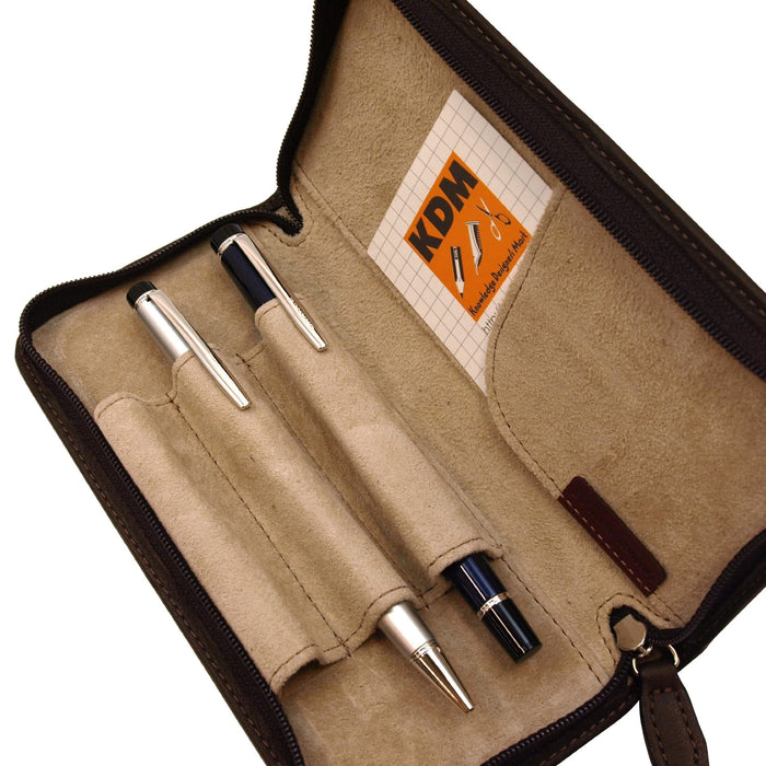 Pilot Samburu PSPC01DBN Round Zipper Pencil Case in Dark Brown-Kiichin - The #1 Place for Japanese Goods in Your Hand!