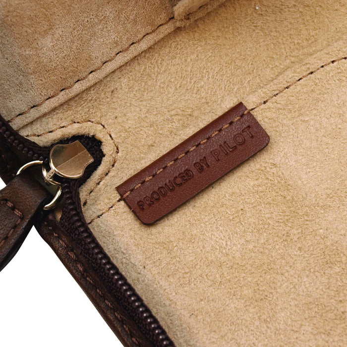 Pilot Samburu PSPC01DBN Round Zipper Pencil Case in Dark Brown-Kiichin - The #1 Place for Japanese Goods in Your Hand!
