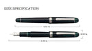Platinum Pen 3776 Century Medium Point Rhodium Finish Chartres Blue Fountain Pen with Love Kanji Sticker-Kiichin - The #1 Place for Japanese Goods in Your Hand!