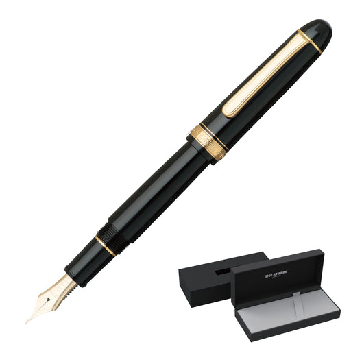 Platinum Fountain Pen - Bold #3776 Century Black In Black Size 139.5X15.4mm 20.5g Weight-Kiichin - The #1 Place for Japanese Goods in Your Hand!