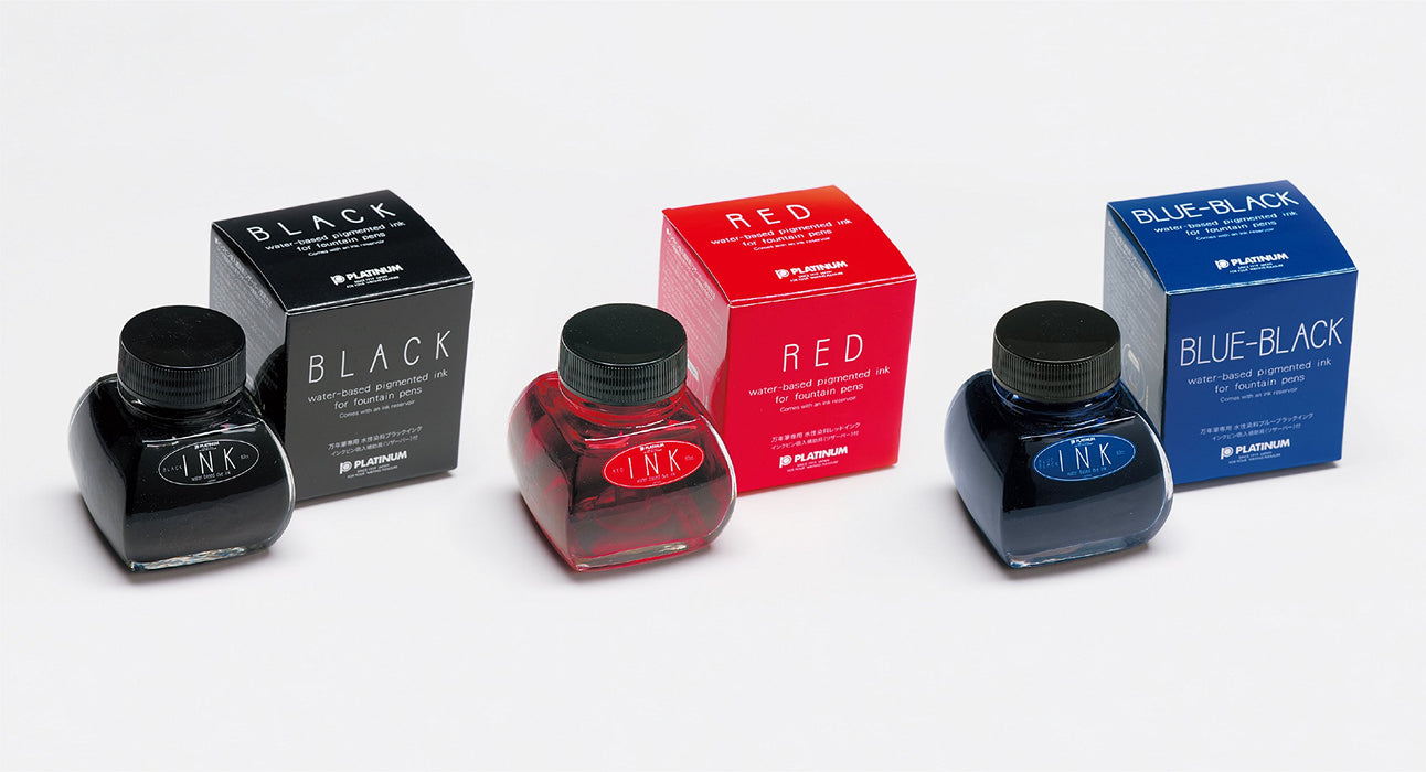 Blue Black Ink-1200#3 Platinum Fountain Pen with 60CC Bottle Ink-Kiichin - The #1 Place for Japanese Goods in Your Hand!
