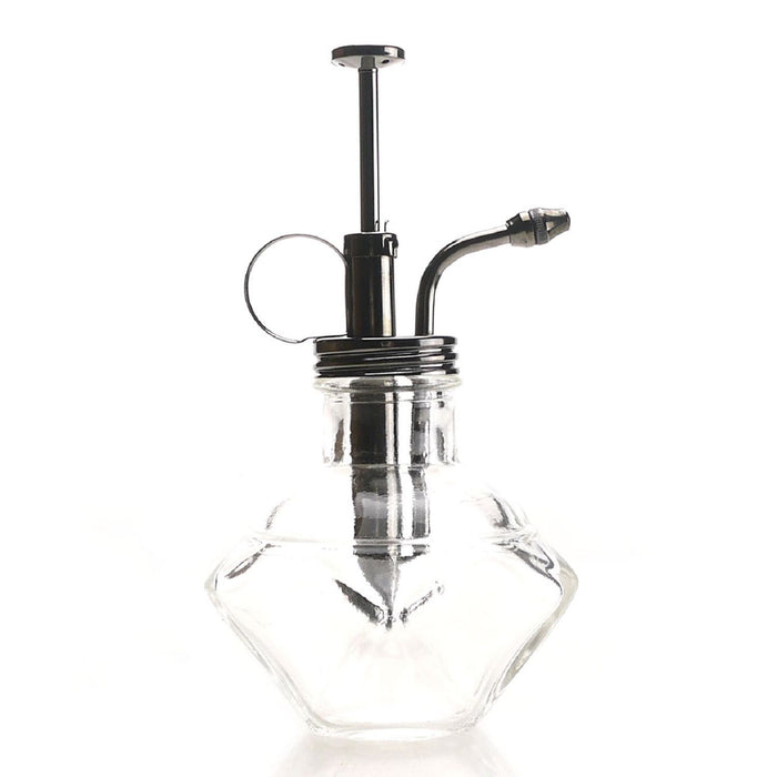 Purism Style Plant Mister Clear Glass Bottle with Brass Sprayer Gunmetal