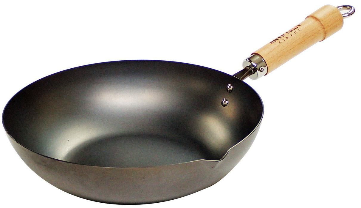 Riverlight 22Cm Iron Stir Fry Pan - Japanese IH Compatible Wok-Kiichin - The #1 Place for Japanese Goods in Your Hand!