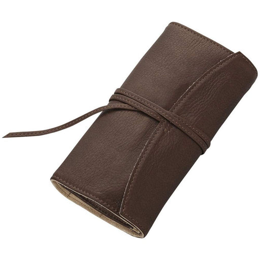Pilot Dark Brown Roll Type Zippered Pencil Case PSRF5-01-DBN-Kiichin - The #1 Place for Japanese Goods in Your Hand!