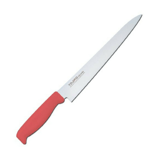 Tojiro Color MV Sujihiki Knife 240mm - Red, Ergonomic Handle-Kiichin - The #1 Place for Japanese Goods in Your Hand!