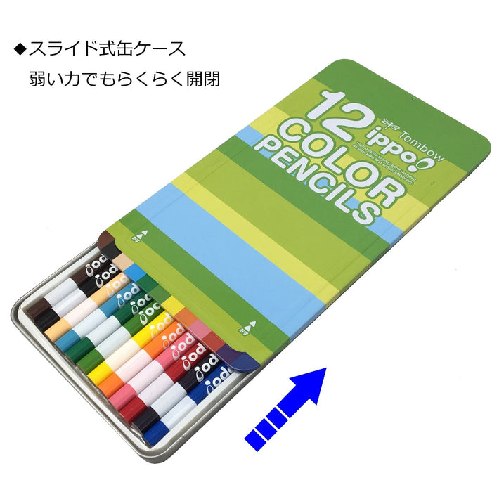 Tombow Ippo! 12-Color Set Smooth Plain Colored Pencils in Slide Can-Kiichin - The #1 Place for Japanese Goods in Your Hand!