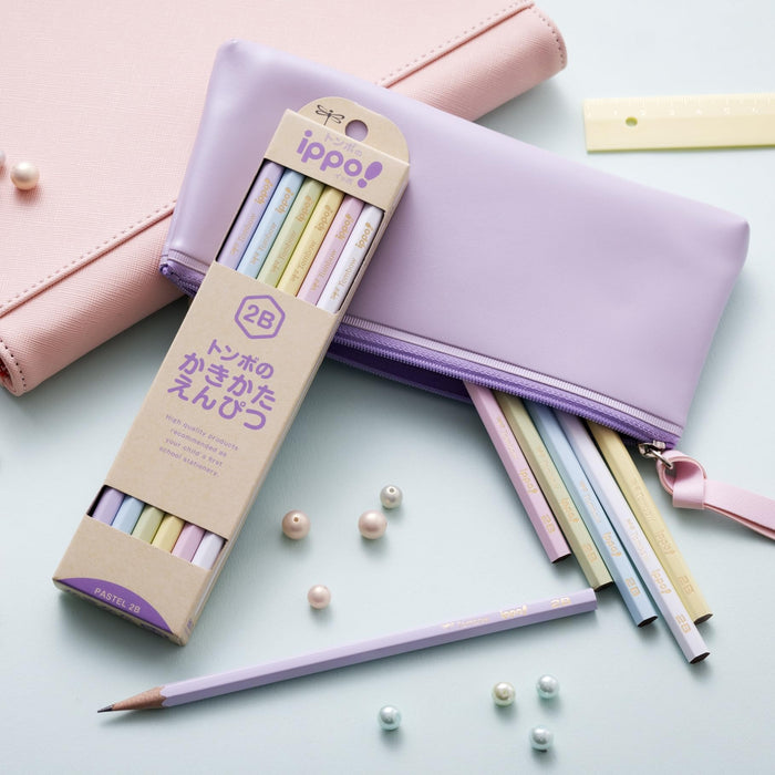 Tombow Ippo Kakikata Pastel Pencil B - Pack of 12 Ideal for Drawing-Kiichin - The #1 Place for Japanese Goods in Your Hand!