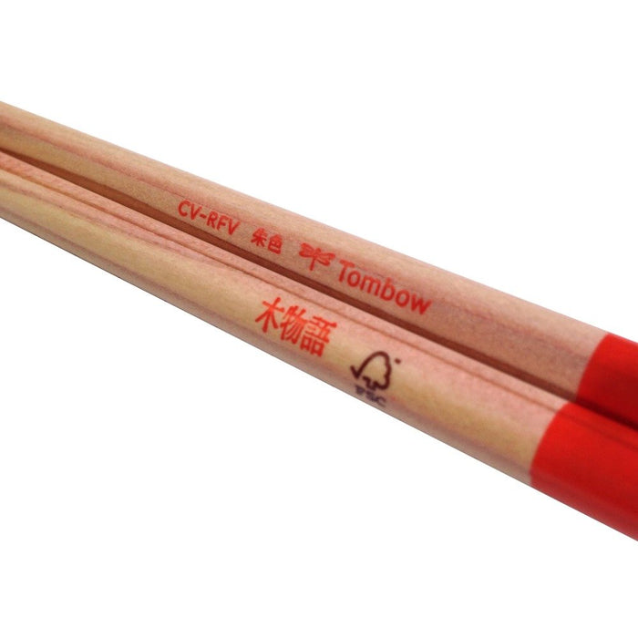 Tombow 1 Dozen Vermilion Red Pencil F Wood Story Round Shaft Pencil Pack-Kiichin - The #1 Place for Japanese Goods in Your Hand!
