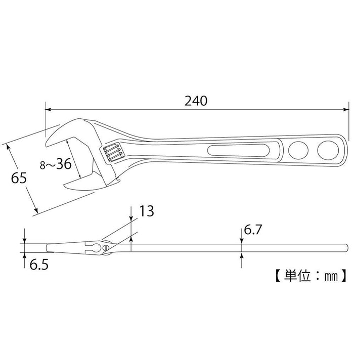 Top Kogyo Eco Wide Light Monkey Wrench 8-36mm for Plumbing Work Japan-Kiichin - The #1 Place for Japanese Goods in Your Hand!