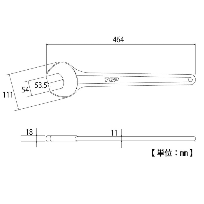 Top Kogyo Heavy-Duty Single-End Wrench Round 54mm for Machinery-Kiichin - The #1 Place for Japanese Goods in Your Hand!