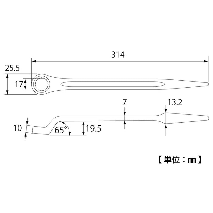 Top Kogyo 17mm Single-Ended Wrench With Handle 60-Degree Forged Japan-Kiichin - The #1 Place for Japanese Goods in Your Hand!