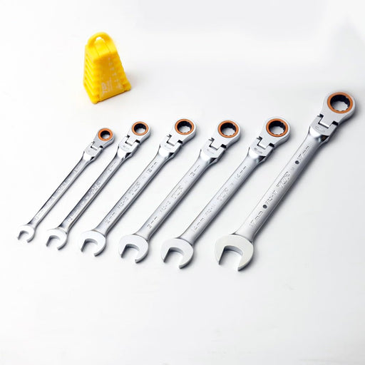Top Kogyo Swivel Ratchet Set 6-Piece with Holder 180° Gear Wrench-Kiichin - The #1 Place for Japanese Goods in Your Hand!