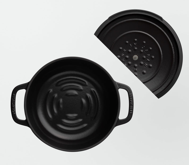Vermicular 18cm Matte Black Cast Iron Enamel Pot Waterless Cooking Oven Pot