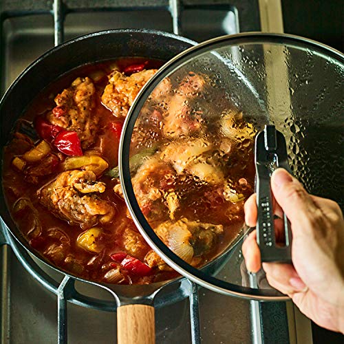 Vermicular 24cm Deep Cast Iron Enamel Frying Pan Walnut Gas IH Compatible