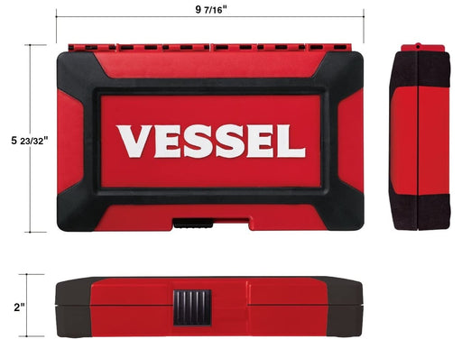 Vessel 16-Piece 3/8 Inch Sq Swivel Socket Wrench Set - HRW3005MSW - Non-Slip Wood Handle-Kiichin - The #1 Place for Japanese Goods in Your Hand!