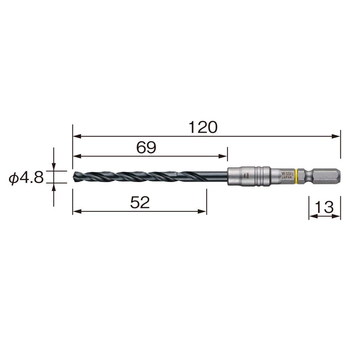 Vessel 4.8mm Drill Bit for Ironwork - Vessel Cushion Drill AMD-4.8 for Metalwork-Kiichin - The #1 Place for Japanese Goods in Your Hand!