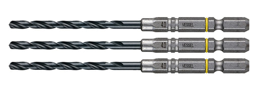 Vessel 3-Piece Drill Bit Set 4.0mm Cushion Grip Drill for Ironwork AMD3S-4.0-Kiichin - The #1 Place for Japanese Goods in Your Hand!