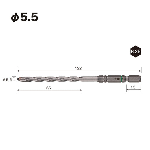 Vessel Φ5.5mm Drill Bit for Porcelain Tiles - APD-5.5 Model-Kiichin - The #1 Place for Japanese Goods in Your Hand!