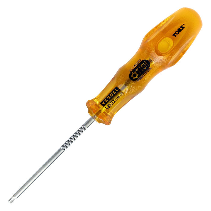 Vessel Power Grip Torx T15H Screwdriver 80mm Tamper-Proof - B-5400Tx Series-Kiichin - The #1 Place for Japanese Goods in Your Hand!