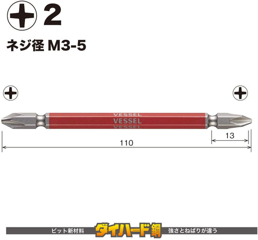 Vessel 40V 10-Piece Set with Double Ended Plus Gosai Bit GS10P2110F Model-Kiichin - The #1 Place for Japanese Goods in Your Hand!