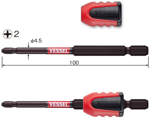 Vessel 40V Sakisubo Stepped Bit with 2x100 Screw Mag Catcher 1 Piece - Nmcs16210-Kiichin - The #1 Place for Japanese Goods in Your Hand!