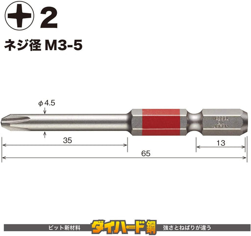 Vessel 40V Compatible Single Head Plus Gosai Bit Set with 2x65 10 pieces - Vessel GS10P2065DF-Kiichin - The #1 Place for Japanese Goods in Your Hand!