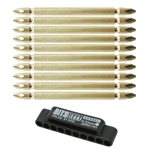 Vessel 10-Piece Bit Set with Holder +2 x 110mm - Vessel BW-13-Kiichin - The #1 Place for Japanese Goods in Your Hand!