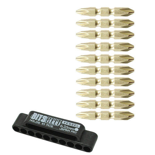 Vessel 10-Piece Bit Set with 45mm +2 and BW-11 Holder-Kiichin - The #1 Place for Japanese Goods in Your Hand!