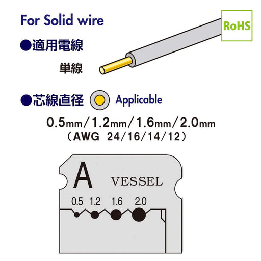 Vessel 3000A WB001 Single Wire Stripper Blade - High-Quality Vessel Tool-Kiichin - The #1 Place for Japanese Goods in Your Hand!