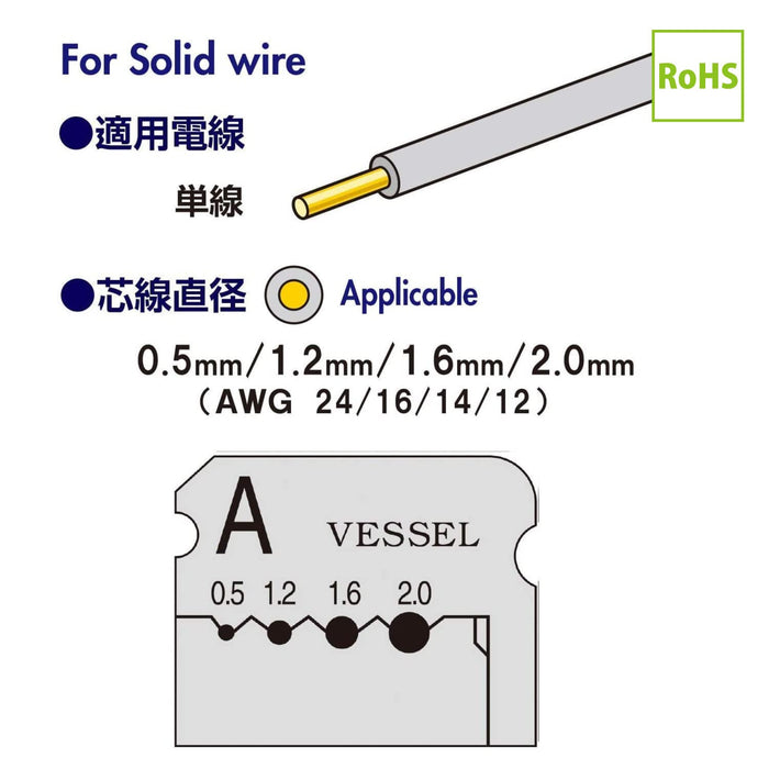 Vessel 3000A WB001 Single Wire Stripper Blade - High-Quality Vessel Tool-Kiichin - The #1 Place for Japanese Goods in Your Hand!