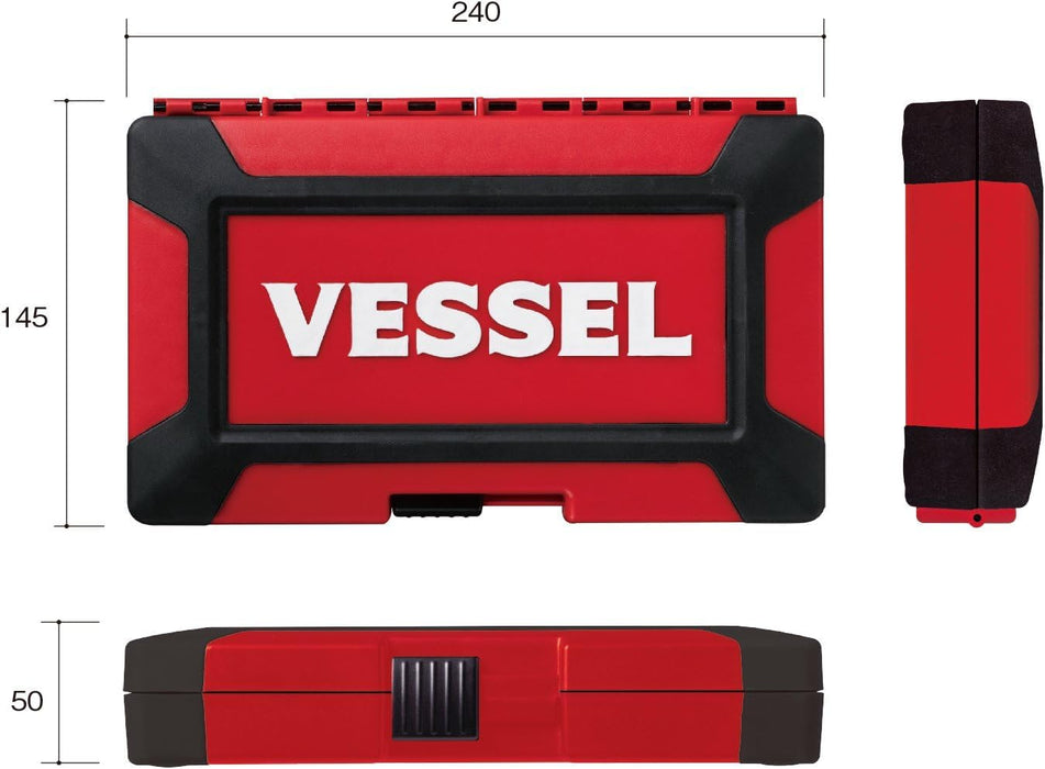 Vessel 36Pcs Woody Socket Wrench Set 1/4 & 3/8 Inch Non-Slip Grip Gray & Brown-Kiichin - The #1 Place for Japanese Goods in Your Hand!