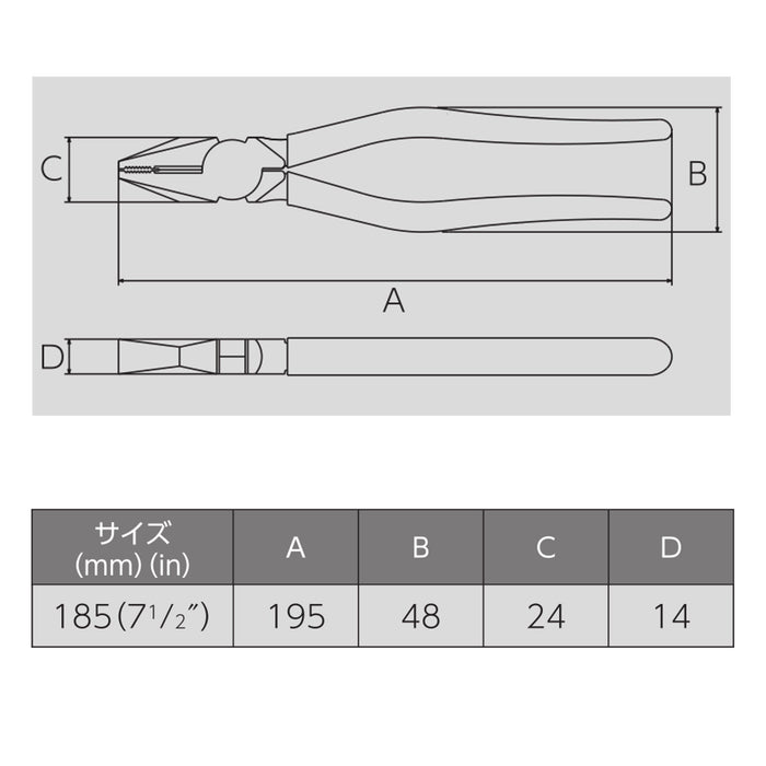 Victor Crimping Pliers 185mm with Molded Cover 265Ap-185-Kiichin - The #1 Place for Japanese Goods in Your Hand!