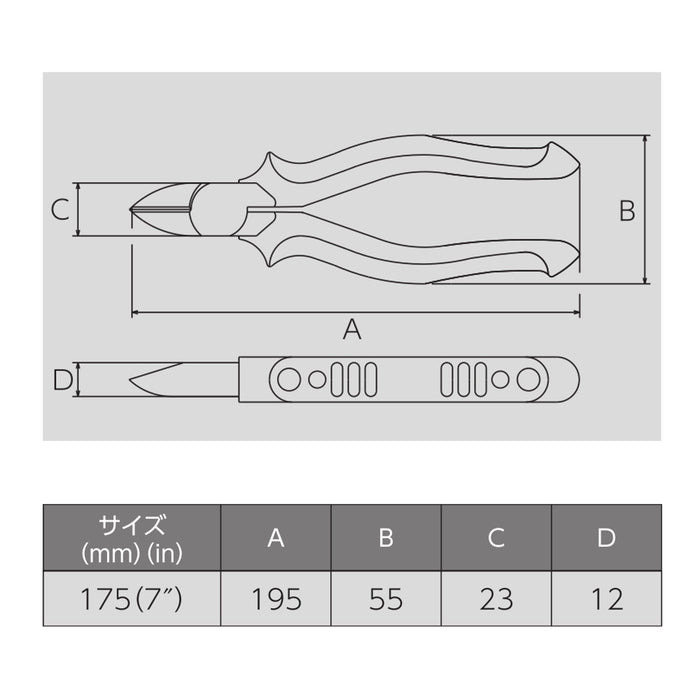 Victor Heavy Duty 175mm Thin Blade Nippers Model 361Hg-Kiichin - The #1 Place for Japanese Goods in Your Hand!