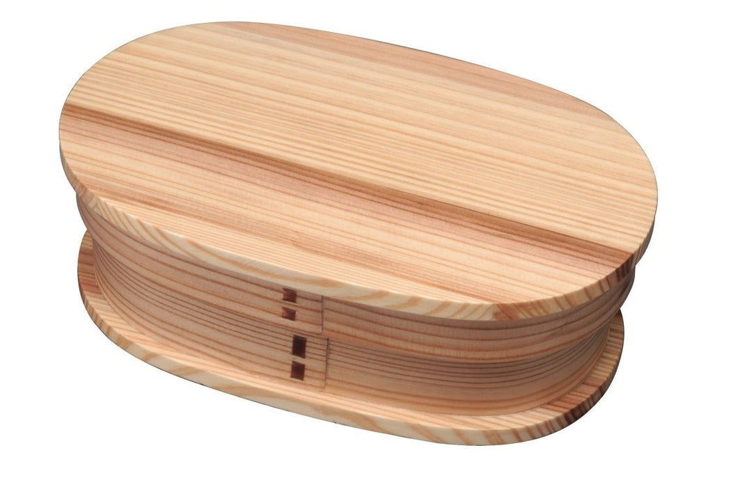 Yamaya Lacquerware Shop Wooden Oval Bentwood Lunch Box with Divider Natural-Kiichin - The #1 Place for Japanese Goods in Your Hand!