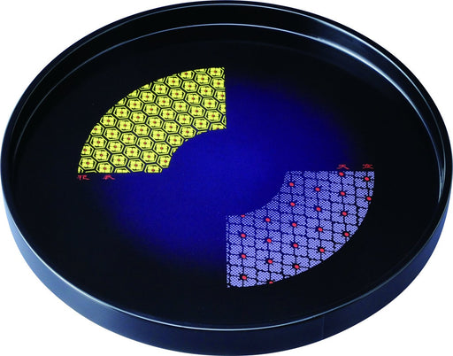 Yamaya Lacquerware Shop Round 30cm Black Sky Flower Robe Tray-Kiichin - The #1 Place for Japanese Goods in Your Hand!