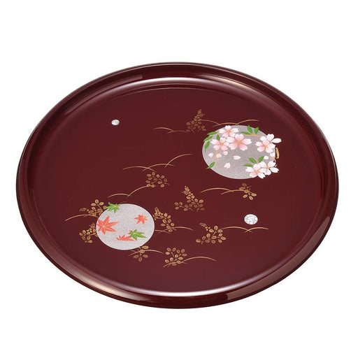 Yamaya Lacquerware Shop Kishu Lacquerware Shigi Round Tray 24cm Enka-Kiichin - The #1 Place for Japanese Goods in Your Hand!