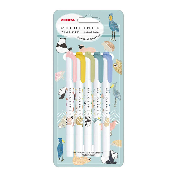 Zebra Mild Liner Highlighter Set 5 Color Assortment B - Zebra Wkt7-As-5C-B-Kiichin - The #1 Place for Japanese Goods in Your Hand!