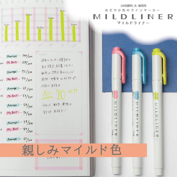 Zebra 5-color Mild Liner Highlighter Set Friendly Mild Colors Wkt7-N-5C-Kiichin - The #1 Place for Japanese Goods in Your Hand!