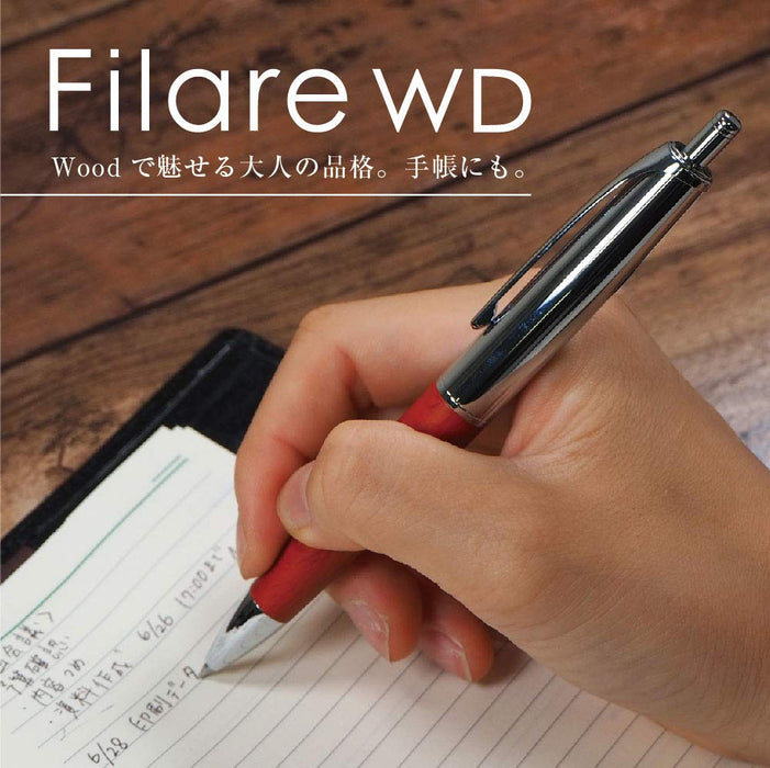 Zebra Fillare Wood Ballpoint Pen 0.7mm Oil-Based Black Ink Knock Type-Kiichin - The #1 Place for Japanese Goods in Your Hand!
