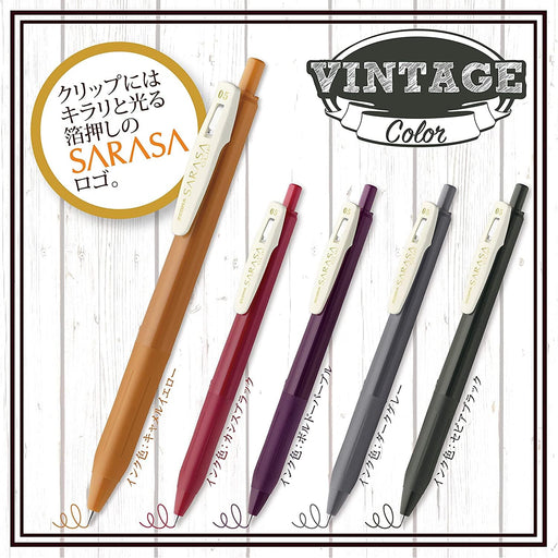 Zebra 5 Color Set Gel Ballpoint Pen Sarasa Clip 0.5mm Vintage Additional Colors-Kiichin - The #1 Place for Japanese Goods in Your Hand!