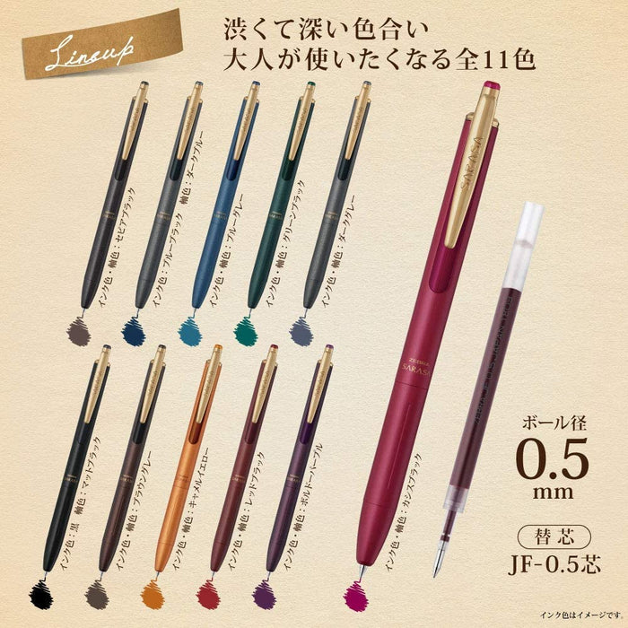Zebra Sarasa Grand 0.5mm Vintage Winter Pattern Gel Ballpoint Pen – Black Red-Kiichin - The #1 Place for Japanese Goods in Your Hand!
